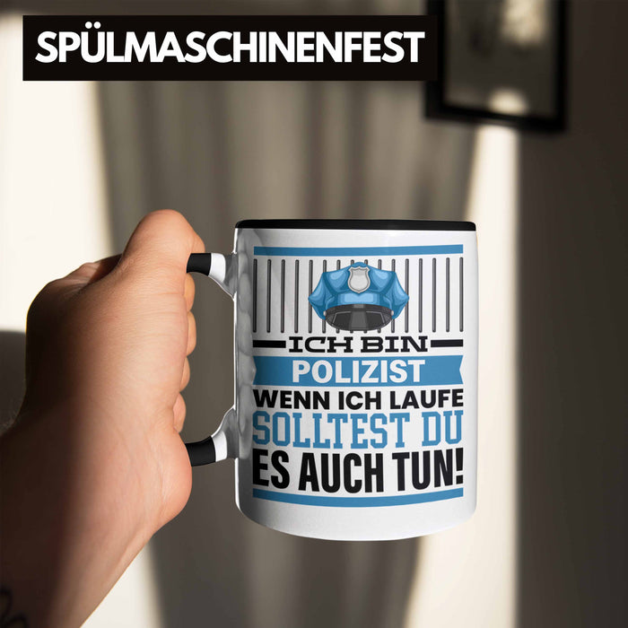 Polizist Tasse Geschenk Spruch Männer Polizei Geschenkidee Wenn Ich Renne Solltest Du Es Auch Trendation