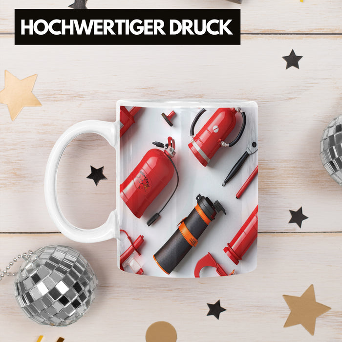 Feuerwehr Tasse Geschenk Feuerwehrmann 3D Tasse Weiß Trendation