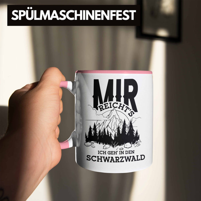 Schwarzwald Wanderer Tasse mit lustigem Spruch - Geschenk für Naturfreunde und Wanderliebhaber Rosa Trendation