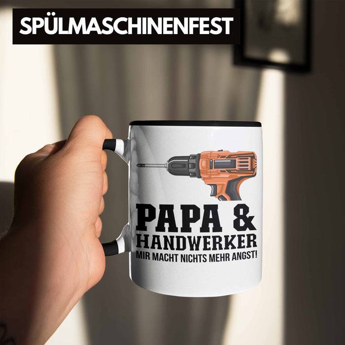 Papa und Handwerker Tasse Geschenkidee Vater für Handwerker Geburtstag Vatertag Spruch Geschenkidee Trendation
