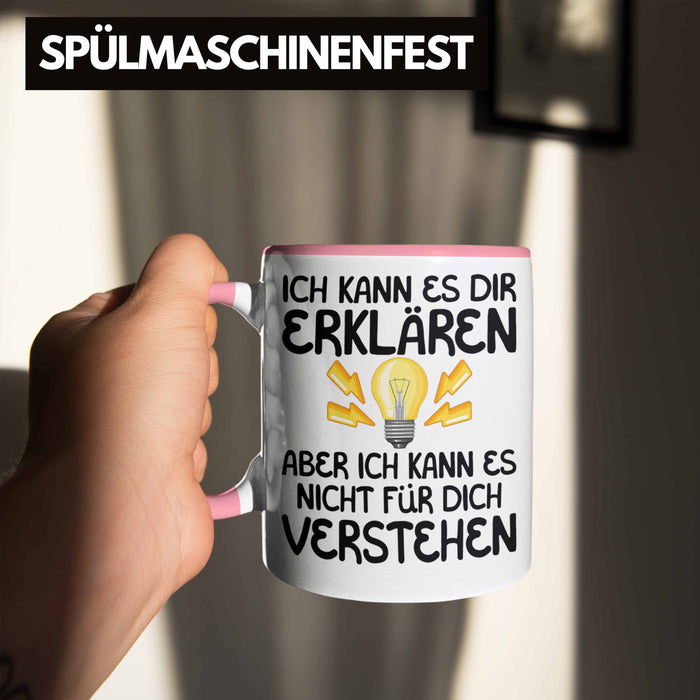 Elektriker Lehrer Geschenk Tasse Lustiger Spruch Geschenkidee für Elektrik Studenten Kaffeetasse Becher Rosa Trendation