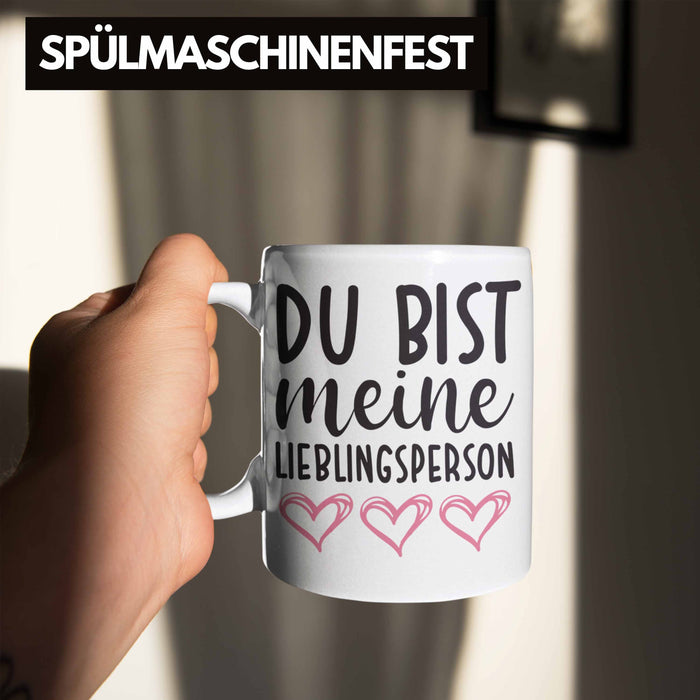 Trendation - Lieblingsmensch Lieblingsperson Tasse Geschenk Beste Freundin Freund Tasse mit Spruch Weiß Trendation