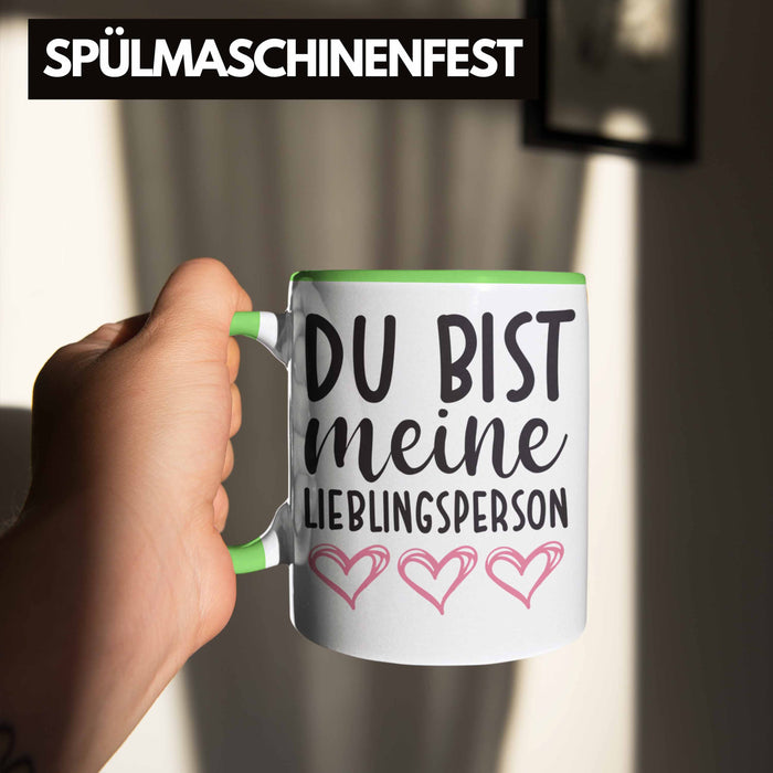 Trendation - Lieblingsmensch Lieblingsperson Tasse Geschenk Beste Freundin Freund Tasse mit Spruch Grün Trendation
