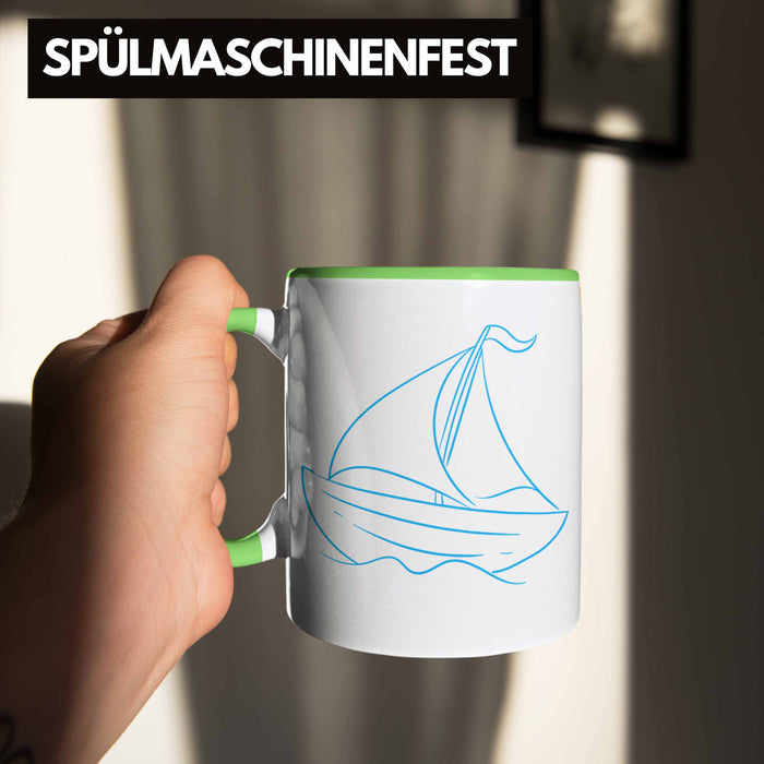 Segelboot Tasse Lustiges Geschenk für Segler Kapitäne Geschenkidee Grün Trendation