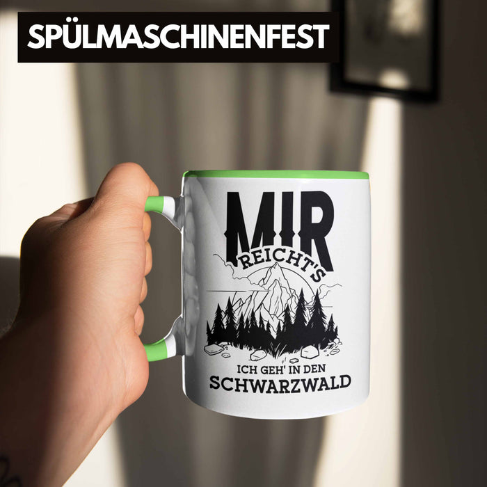 Schwarzwald Wanderer Tasse mit lustigem Spruch - Geschenk für Naturfreunde und Wanderliebhaber Grün Trendation