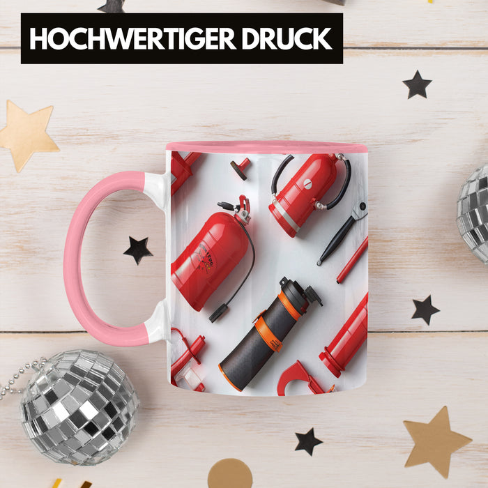 Feuerwehr Tasse Geschenk Feuerwehrmann 3D Tasse Rosa Trendation