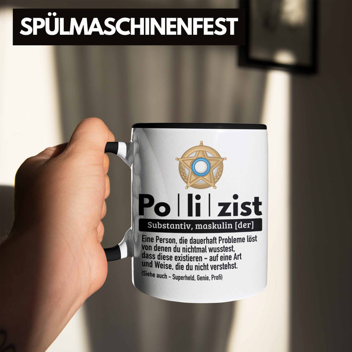 Polizist Tasse Geschenk Lustiger Spruch Definition Bester Polizei Trendation