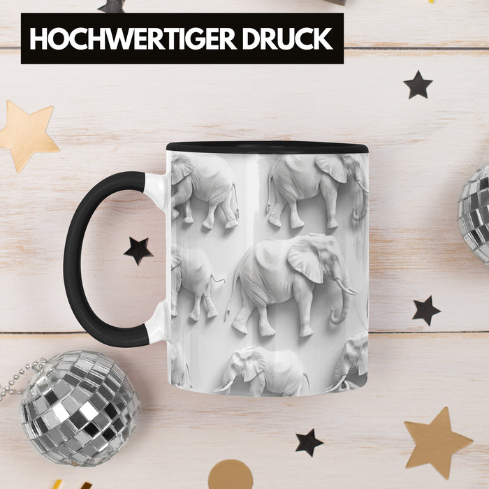 Elefanten 3D Tasse Geschenk Elefanten-Liebhaber Geschenkidee Steine Trendation