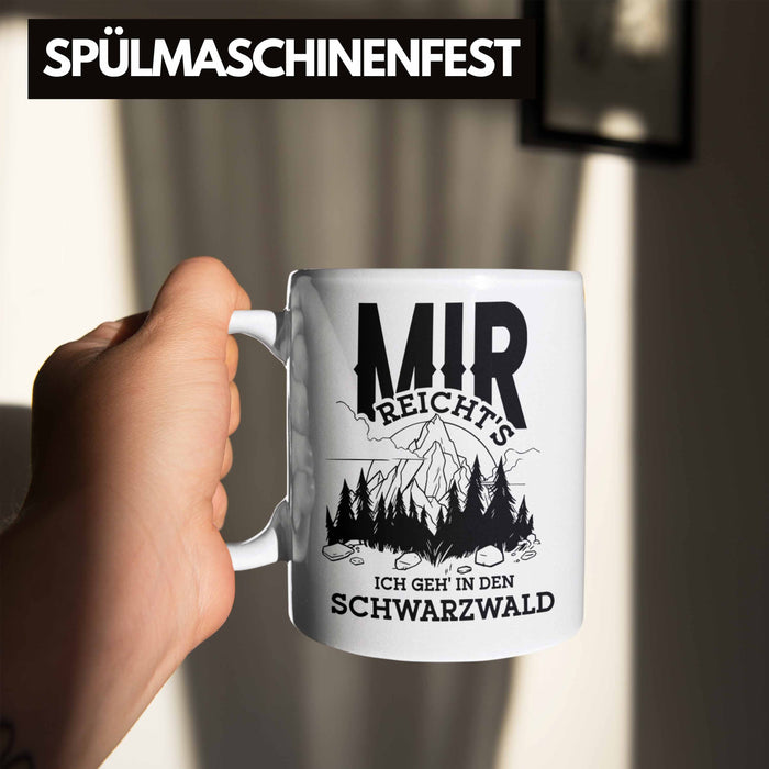 Schwarzwald Wanderer Tasse mit lustigem Spruch - Geschenk für Naturfreunde und Wanderliebhaber Weiß Trendation