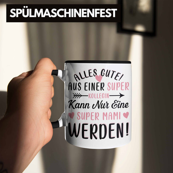 Mutterschutz Abschied Tasse Geschenk Kollegin Abschiedsgeschenk Werdende Mutter Mama Super Mami Trendation