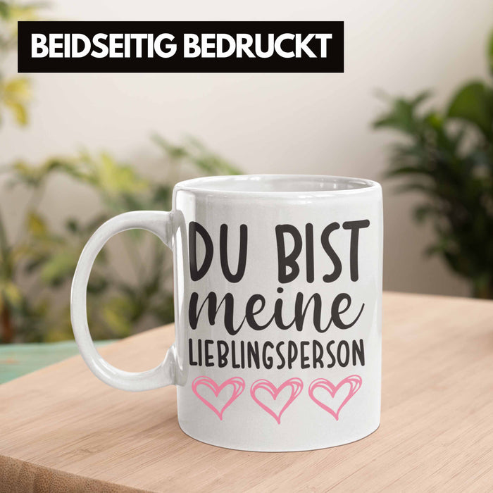 Trendation - Lieblingsmensch Lieblingsperson Tasse Geschenk Beste Freundin Freund Tasse mit Spruch Weiß Trendation