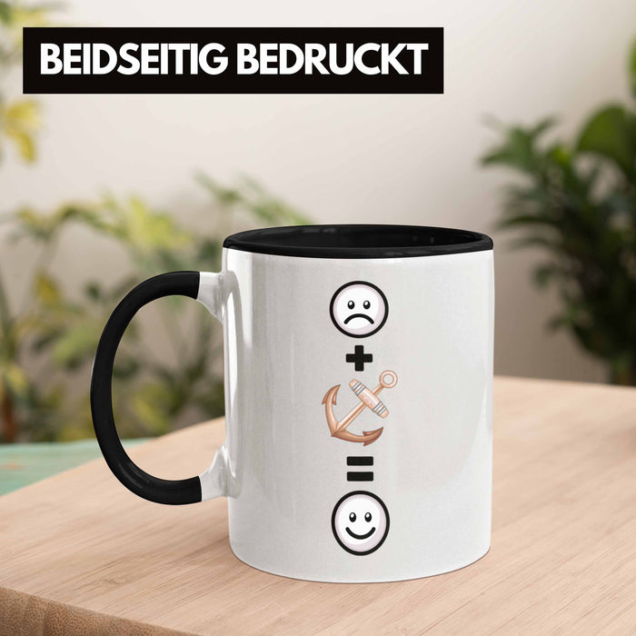 Kapitän Tasse Geschenk für Boots Anker Geburtstag Lustige Geschenkidee :( + Anker = :) Trendation