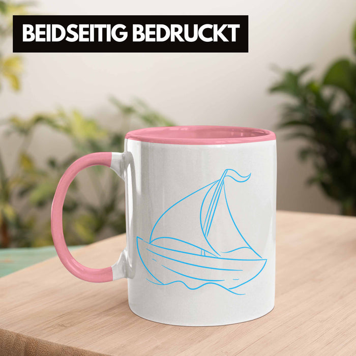 Segelboot Tasse Lustiges Geschenk für Segler Kapitäne Geschenkidee Rosa Trendation