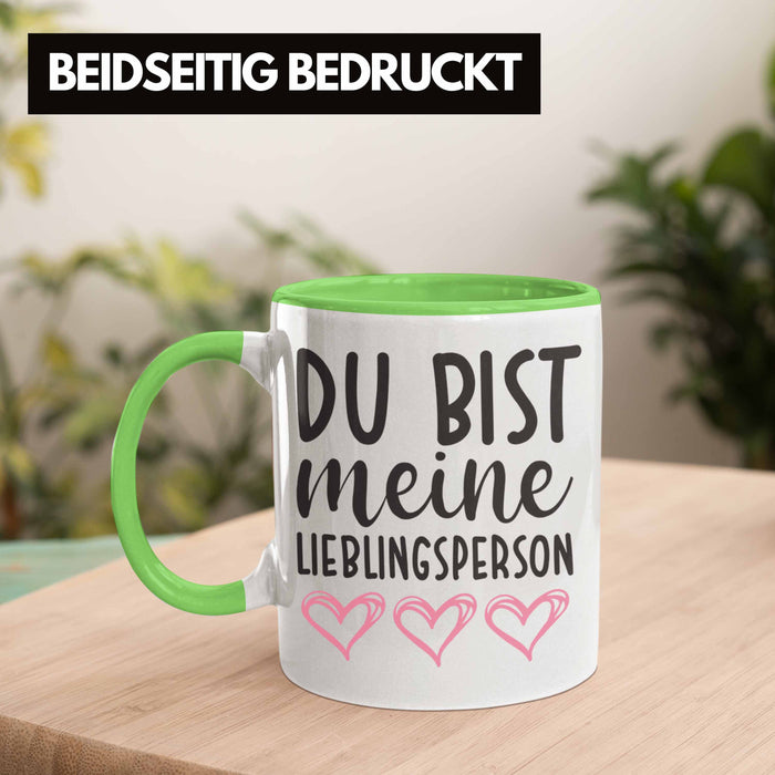 Trendation - Lieblingsmensch Lieblingsperson Tasse Geschenk Beste Freundin Freund Tasse mit Spruch Grün Trendation