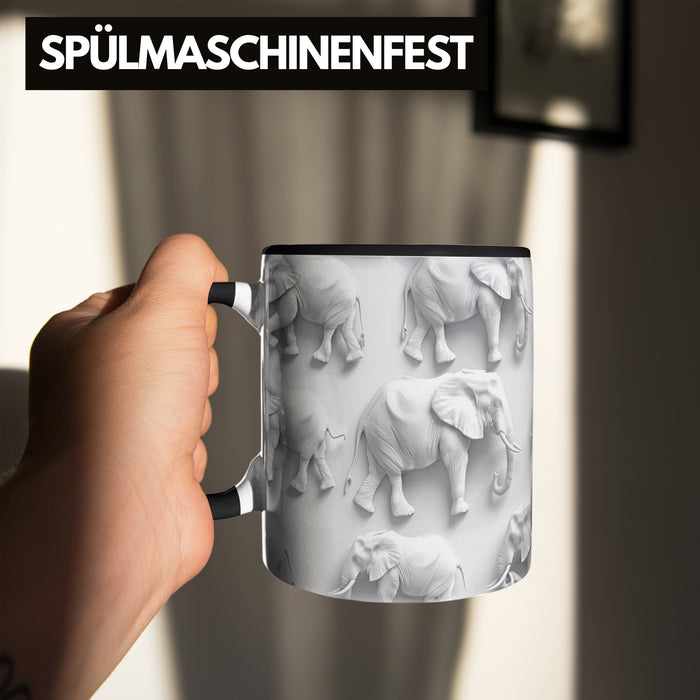 Elefanten 3D Tasse Geschenk Elefanten-Liebhaber Geschenkidee Steine Trendation