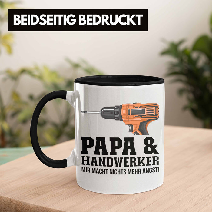 Papa und Handwerker Tasse Geschenkidee Vater für Handwerker Geburtstag Vatertag Spruch Geschenkidee Trendation