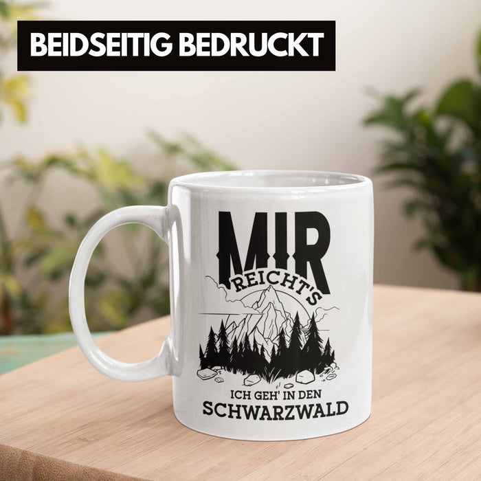 Schwarzwald Wanderer Tasse mit lustigem Spruch - Geschenk für Naturfreunde und Wanderliebhaber Weiß Trendation