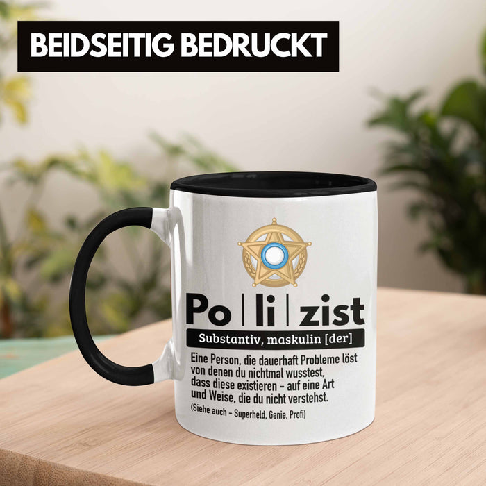 Polizist Tasse Geschenk Lustiger Spruch Definition Bester Polizei Trendation