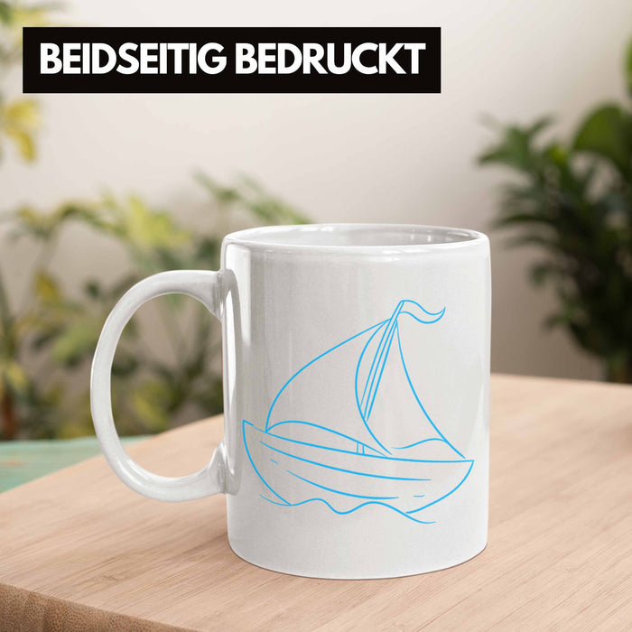 Segelboot Tasse Lustiges Geschenk für Segler Kapitäne Geschenkidee Weiß Trendation