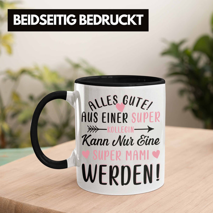 Mutterschutz Abschied Tasse Geschenk Kollegin Abschiedsgeschenk Werdende Mutter Mama Super Mami Trendation