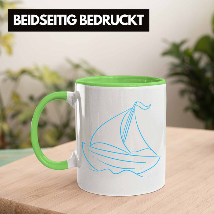 Segelboot Tasse Lustiges Geschenk für Segler Kapitäne Geschenkidee Grün Trendation