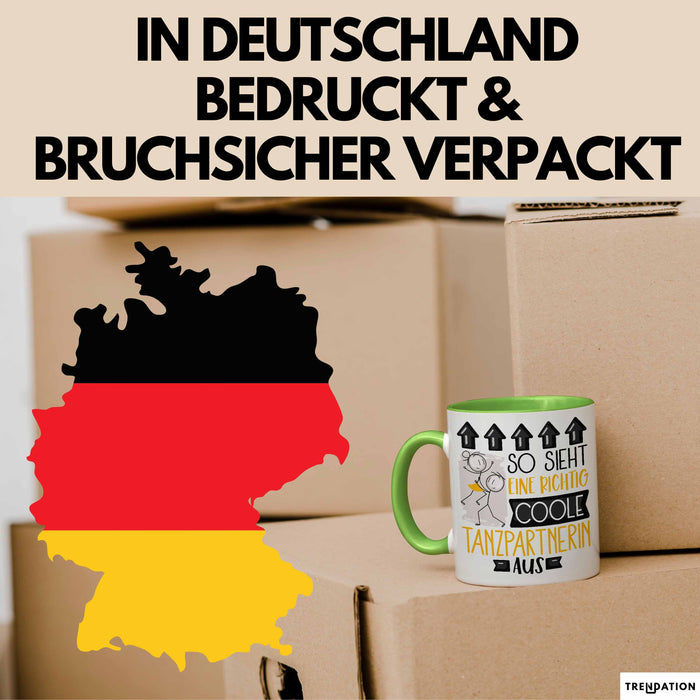 Tanzpartnerin Geschenk Tasse Lustig Geschenkidee für Tanzpartnerin Geburtstag So Sieht Eine Richtig Coole Tanzpartnerin Aus Frauen Spruch Grün Trendation