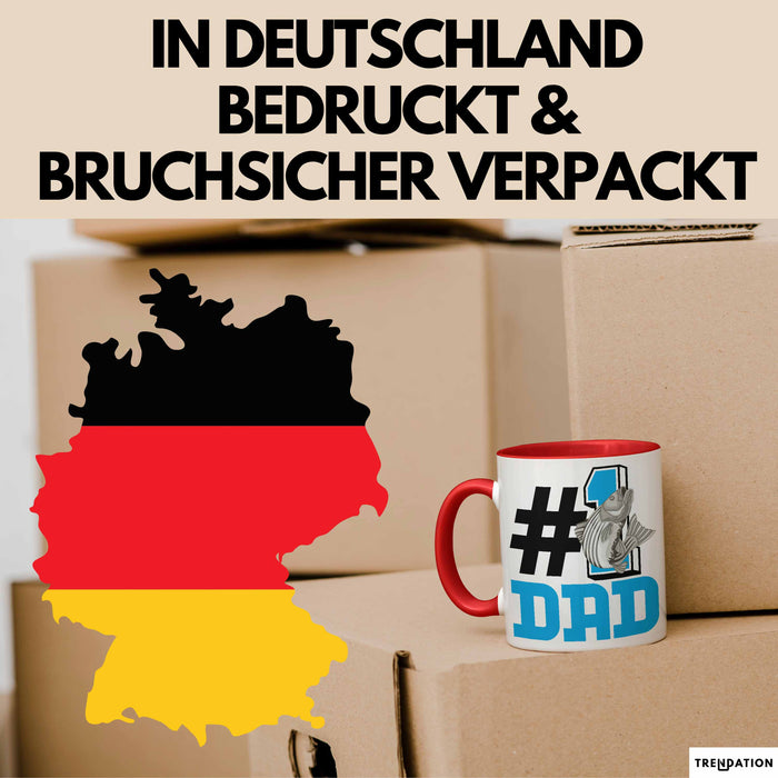 Fischer Nummer 1 Dad Vater Tasse Geschenk Angler Papa Geschenkidee Bester Papa Der Welt Vatertag Lustige Geschenkidee Rot Trendation