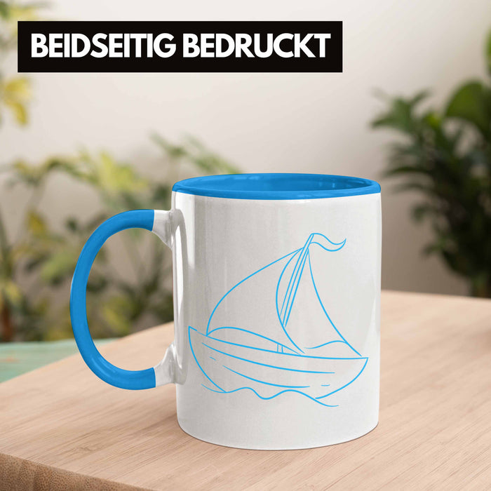 Segelboot Tasse Lustiges Geschenk für Segler Kapitäne Geschenkidee Blau Trendation