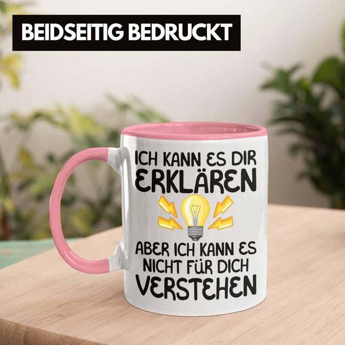 Elektriker Lehrer Geschenk Tasse Lustiger Spruch Geschenkidee für Elektrik Studenten Kaffeetasse Becher Rosa Trendation