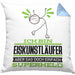 Eiskunstläufer Geschenk Kissen mit Füllung 40x40 Ich Bin Eiskunstläufer Aber Sag Doch Einfach Superheld Lustige Geschenkdiee für Eiskunstläufer (Grau) Blau Trendation