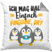Pinguine Geschenk Kissen mit Füllung 40x40 Mädchen Geschenkdiee Pinguin-Liebhaberin Ich Mag Halt Einfach Pinguine Ok (Grau) Grau Trendation