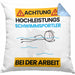 Schwimmsportler Kissen mit Füllung 40x40 Geschenk Lustiger Spruch Geschenkidee für Schwimmsportler Achtung Hochleistungs Schwimmsportler Bei Der Arbeit (Grau) Blau Trendation