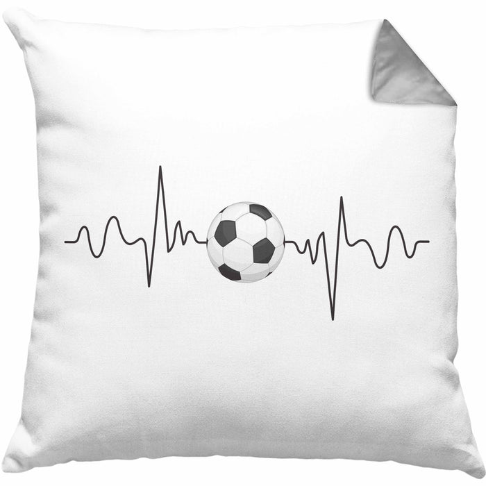 Fußballer Herzschlag Kissen mit Füllung 40x40 Geschenk für Fußballspieler Geschenkidee (Grau) Grau Trendation