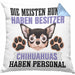 Chihuahua Besitzer Kissen mit Füllung 40x40 Geschenk Lustiger Spruch Geschenkidee Besitzerin Chihuahua Haben Personal (Grau) Blau Trendation