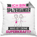 Spaziergänger Kissen mit Füllung 40x40 Geschenk für Spaziergänger Geburtstag Lustiger Spruch Was Ist Deine Superkraft (Grau) Grau Trendation