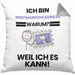 Briefmarkensammler Geschenk Kissen mit Füllung 40x40 Lustiger Spruch Ich Bin Briefmarkensammler Warum Weil Ich Es Kann Geschenkidee Bester Briefmarkensammler Geburtstag (Grau) Grau Trendation