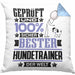 Hundetrainer Geschenk Lustiger Spruch für Hundetrainer Geschenkidee Bester Hundetrainer Der WeltKissen mit Füllung 40x40 (Grau) Blau Trendation