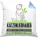 Katzenliebhaber Geschenk Kissen mit Füllung 40x40 Ich Bin Katzenliebhaber Aber Sag Doch Einfach Superheld Lustige Geschenkdiee für Katzenliebhaber (Grau) Blau Trendation