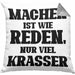 Lustige "Machen Ist Wie Reden Nur Viel Krasser" Kissen mit Füllung 40x40 Geschenk für Macher mit Spruch (Grau) Grau Trendation