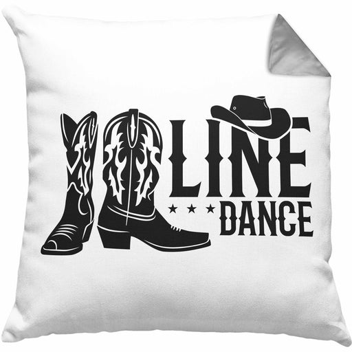 Line Dance Kissen mit Füllung 40x40 Geschenk Spruch Linedance KafffeeKissen mit Füllung 40x40 Spruch (Grau) Grau Trendation