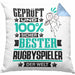 Rugbyspieler Geschenk Lustiger Spruch für Rugbyspieler Geschenkidee Bester Rugbyspieler Der WeltKissen mit Füllung 40x40 (Grau) Blau Trendation