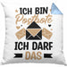 Postbote Geschenk Kissen mit Füllung 40x40 Spruch Ich Bin Postbote Ich Darf Das (Grau) Blau Trendation
