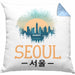 Seoul Kissen mit Füllung 40x40 Geschenk Südkorea South Korea Kpop (Grau) Blau Trendation