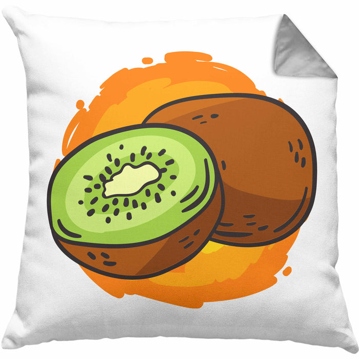 Lustige Kissen mit Füllung 40x40 mit Kiwi-Grafik Geschenk für Kiwi-Liebhaber (Grau) Grau Trendation