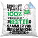 SammlervonBriefmarken Geschenk Lustiger Spruch für SammlervonBriefmarken Geschenkidee Bester SammlervonBriefmarken Der WeltKissen mit Füllung 40x40 (Grau) Blau Trendation
