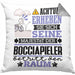 Bocciapieler Geschenk Kissen mit Füllung 40x40 Lustiger Spruch Erheben Sie Sich Der Bocciapieler Betritt den Raum (Grau) Grau Trendation