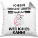 Eiskunstläufer Geschenk Kissen mit Füllung 40x40 Lustiger Spruch Ich Bin Eiskunstläufer Warum Weil Ich Es Kann Geschenkidee Bester Eiskunstläufer Geburtstag (Grau) Grau Trendation