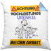 Urenkel Kissen mit Füllung 40x40 Geschenk Lustiger Spruch Geschenkidee für Urenkel Achtung Hochleistungs Urenkel Bei Der Arbeit (Grau) Blau Trendation