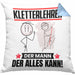 Kletterlehrer Kissen mit Füllung 40x40 Geschenk für Kletterlehrer Der Mann Der Alles Kann Geschenkidee zum Geburtstag (Grau) Blau Trendation