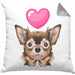 Chihuhahua Besitzer Kissen mit Füllung 40x40 Geschenk Chihuhahua Besitzer Geschenkidee Frauchen Herrchen (Grau) Grau Trendation